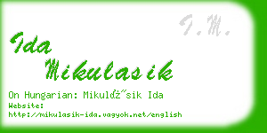 ida mikulasik business card